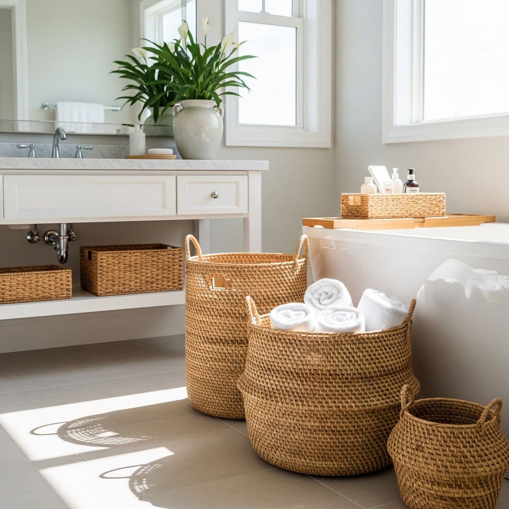 5. Rattan Storage Baskets