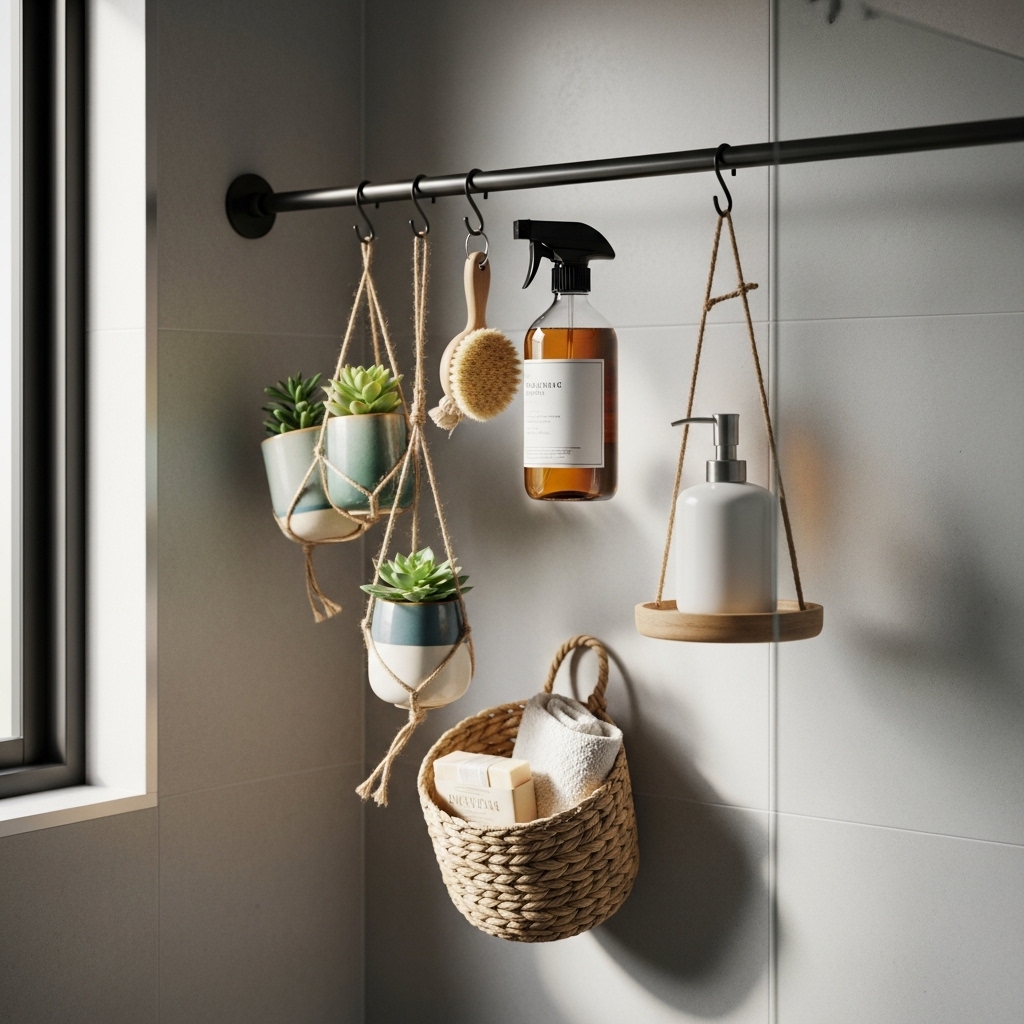 8. Tension Rods for Hanging Storage