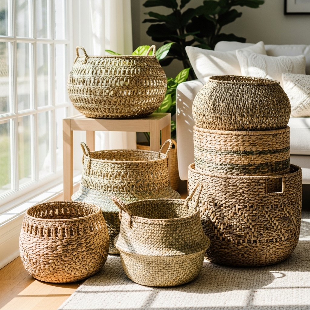 1. Woven Seagrass Baskets
