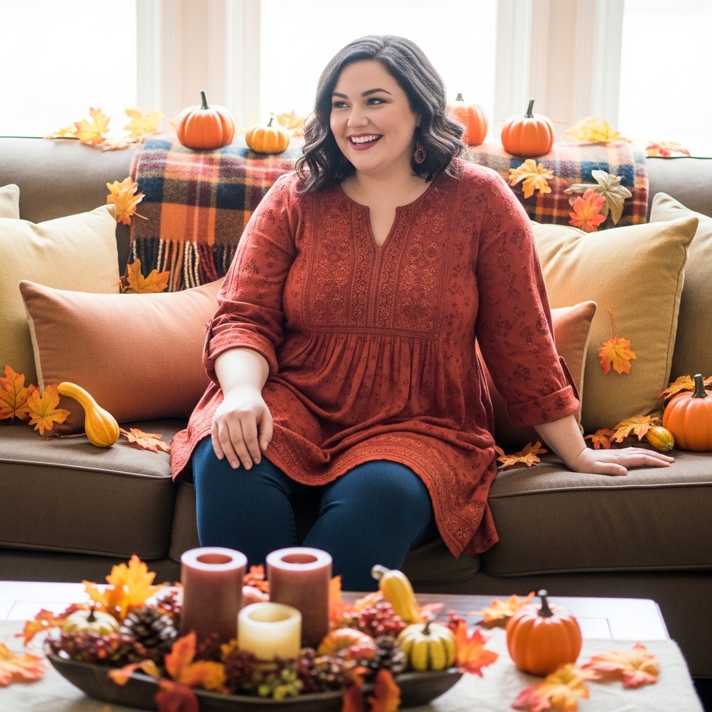 6. Stylish Tunic with Jeggings