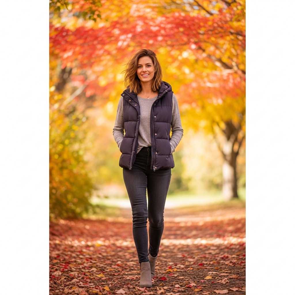 6. Puffer Vest and Long Sleeve Tee