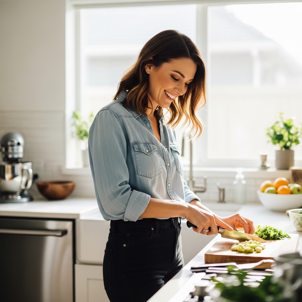 7. Chambray Shirt and Black Jeans