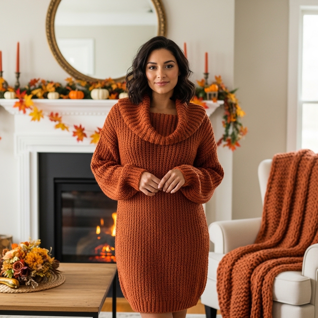 6. Chunky Knit Sweater Dress