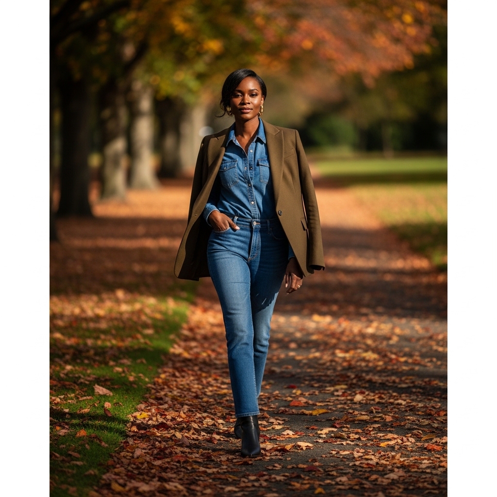 3. Classic Denim and Blazer Combo