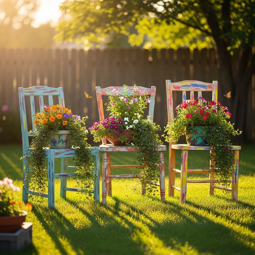 39. Upcycle Old Chairs into Planters