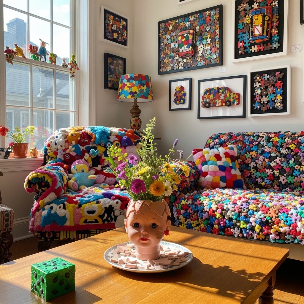 31. Upcycle Broken Toys into Decorative Pieces