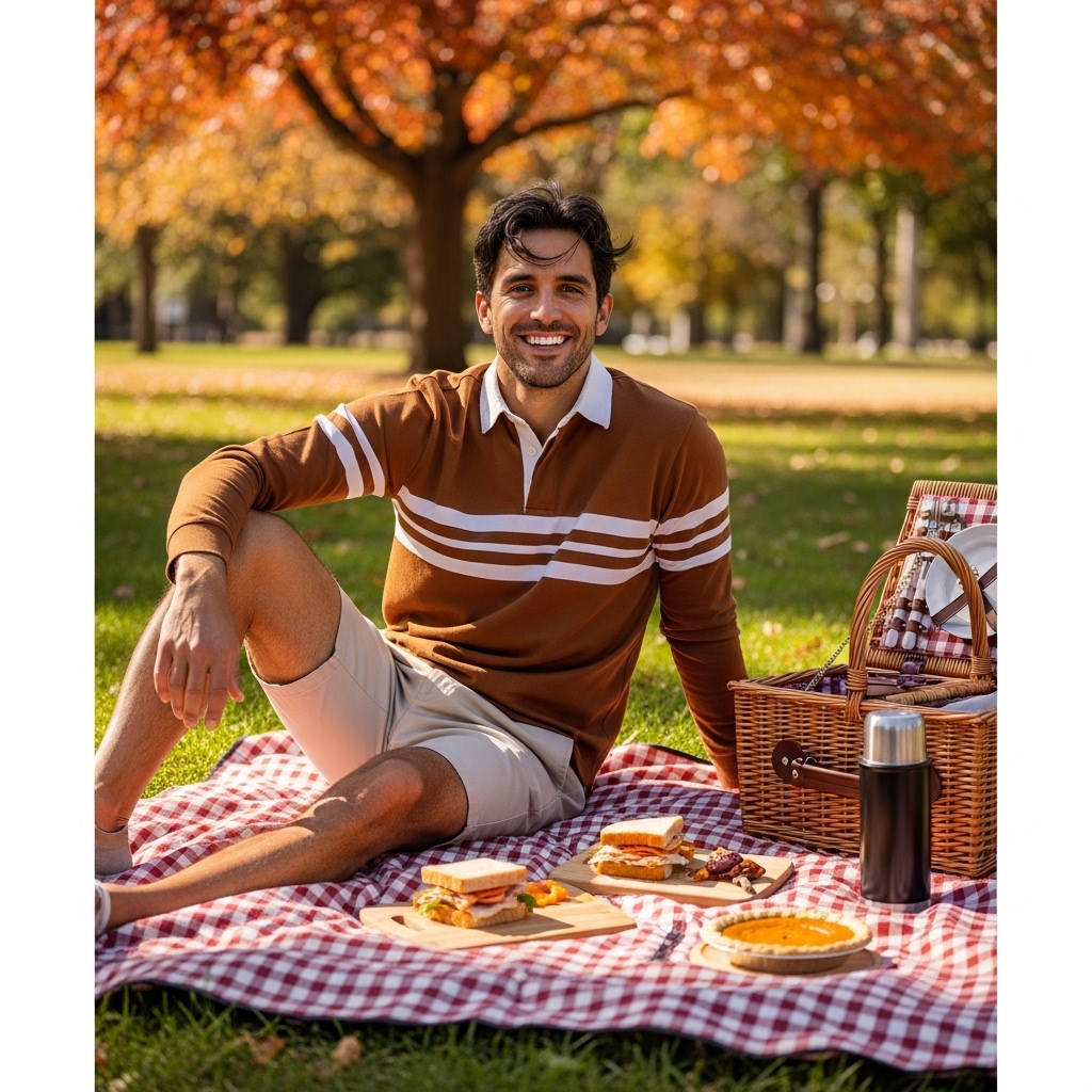 8. Brown Rugby Shirt with Shorts