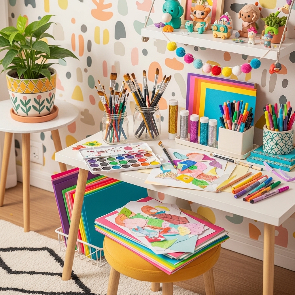 4. Colorful Arts and Crafts Corner