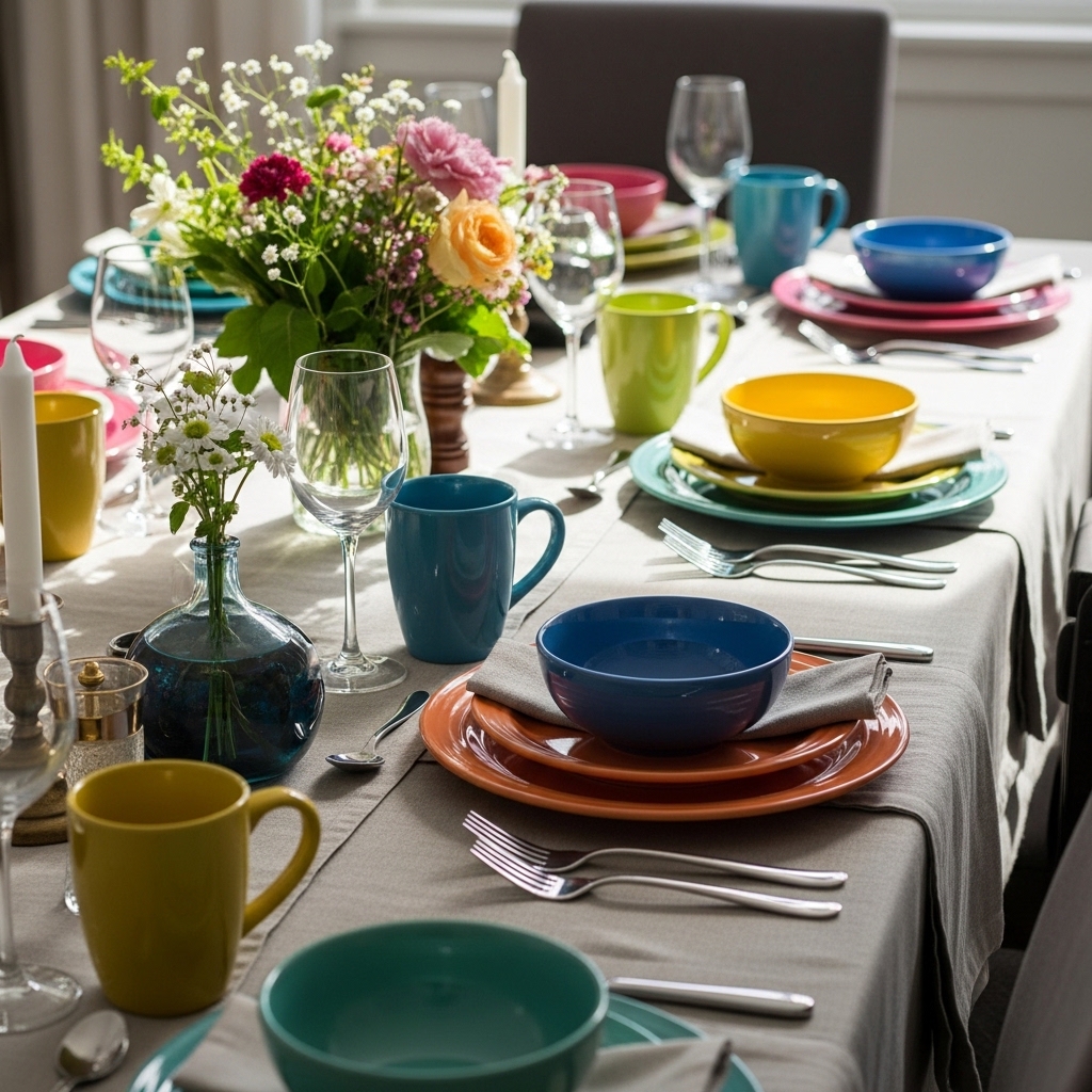 7. Colorful Dinnerware