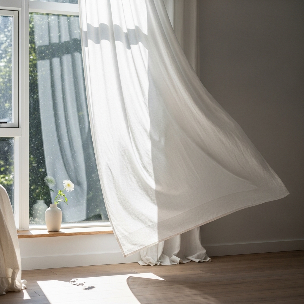 1. Light Linen Curtains