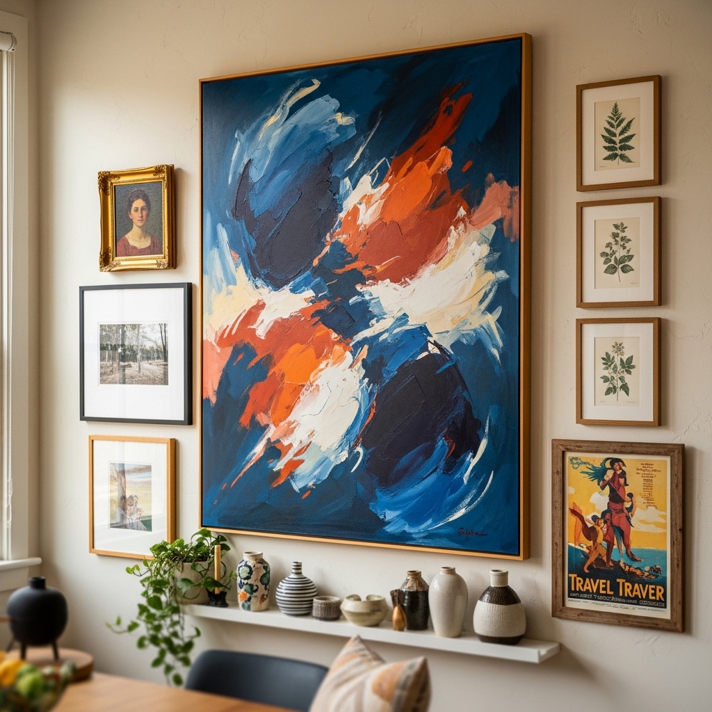 4. Oversized Art as Focal Point