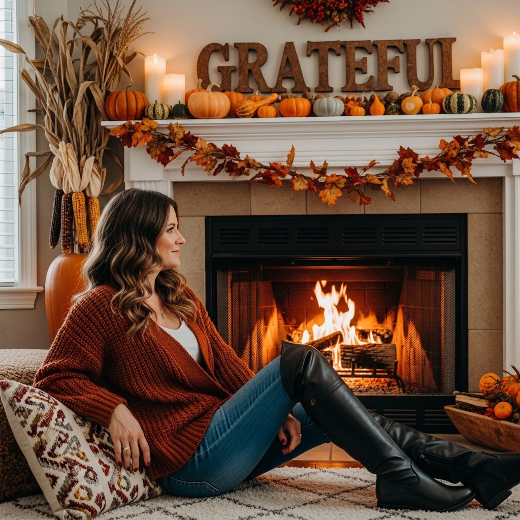 7. Knit Cardi and Knee-High Boots