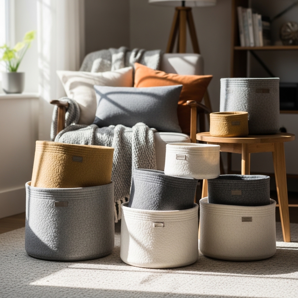 7. Stylish Felt Baskets