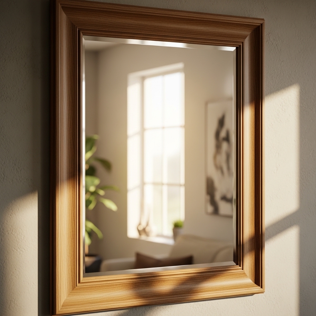 7. Wood-framed Mirrors