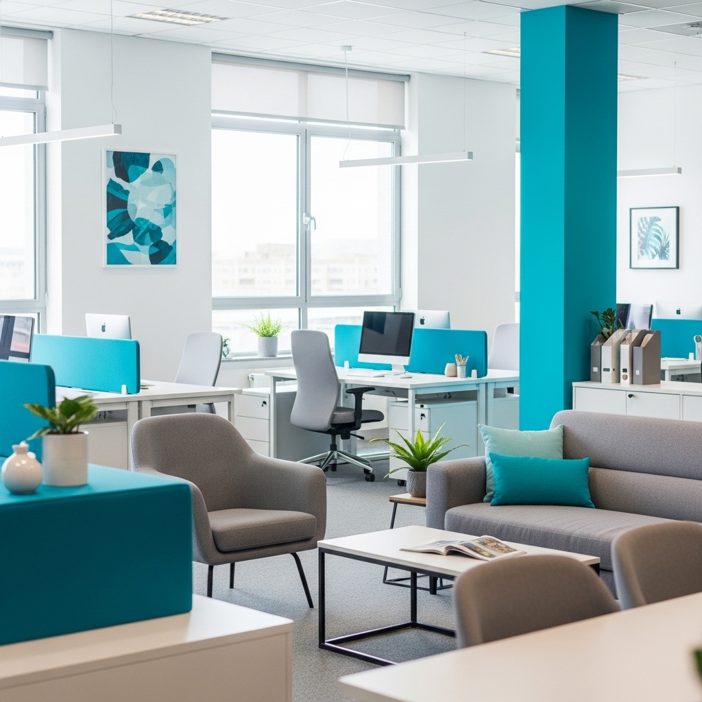 7. Cool Teal and Soft Gray