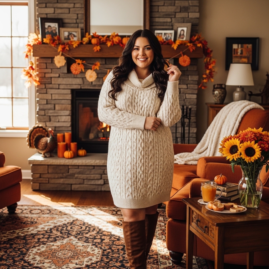 1. Cozy Knit Sweater Dress