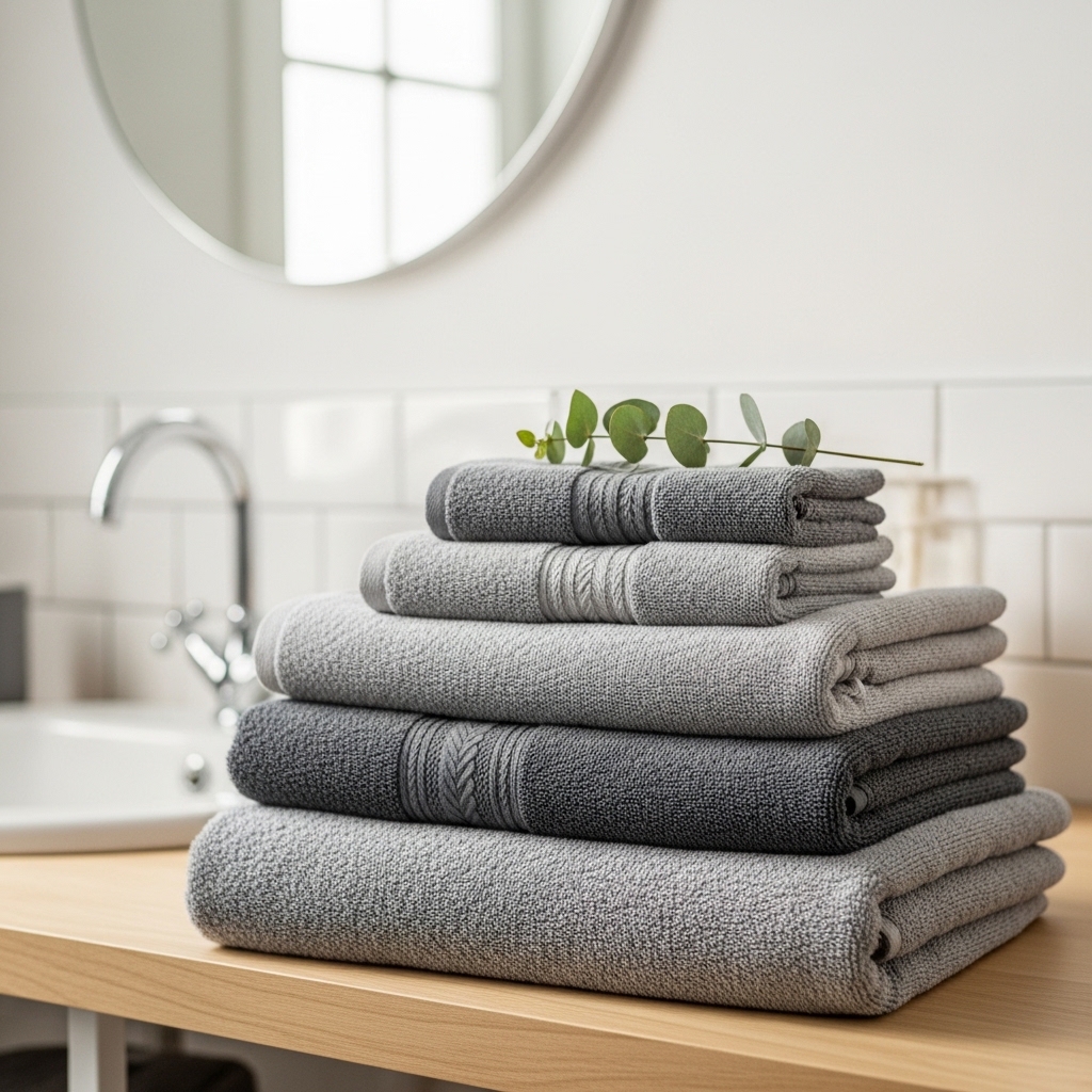 4. Elegant Grey Towels