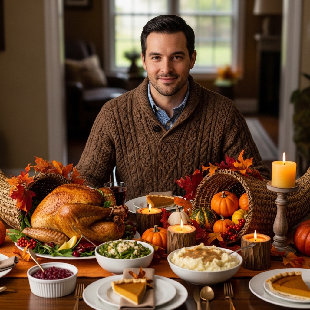2. Brown Sweater Over a Button-Down