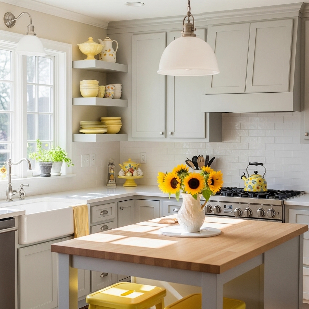 9. Soft Yellow and Light Gray