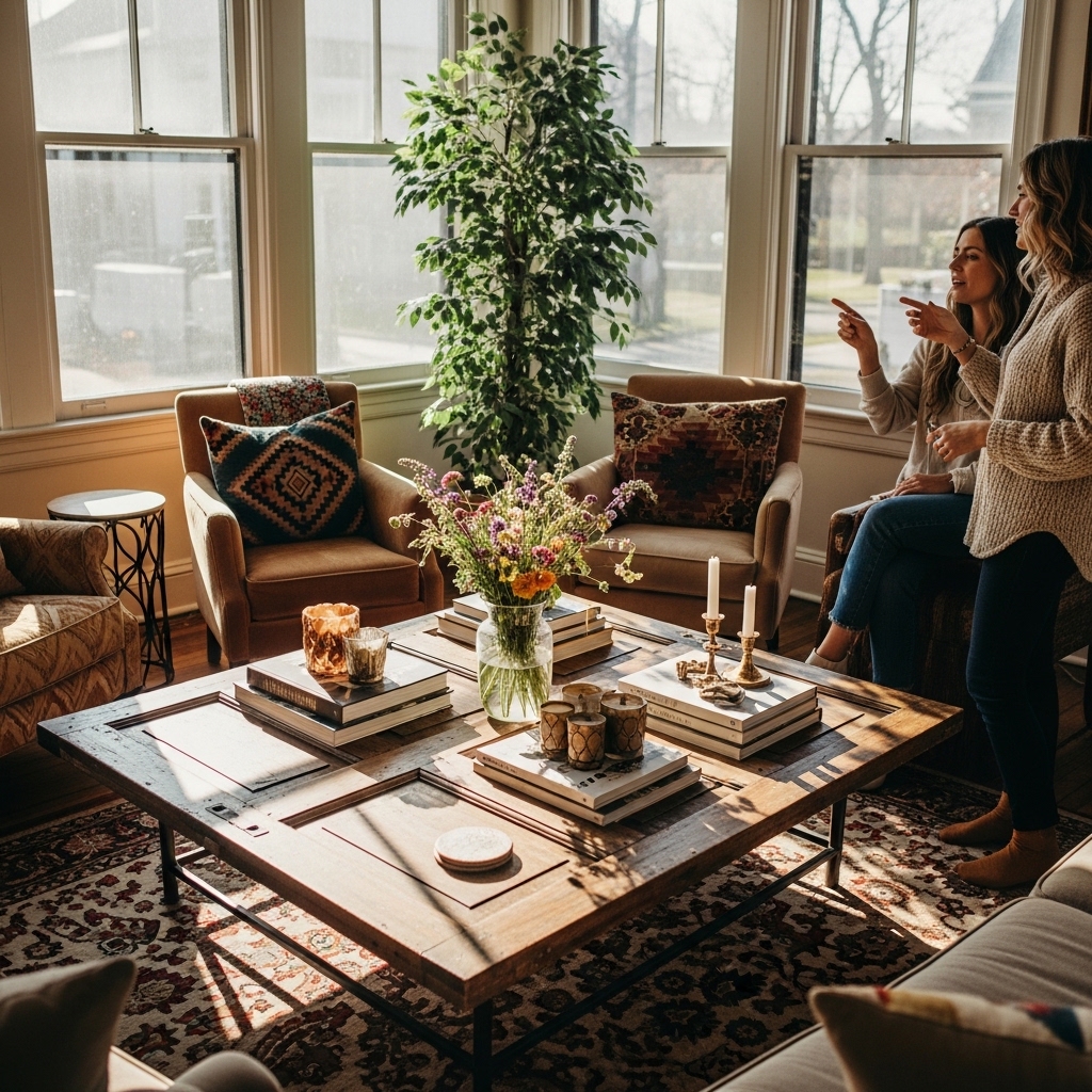 13. Craft a Unique Coffee Table from Old Doors