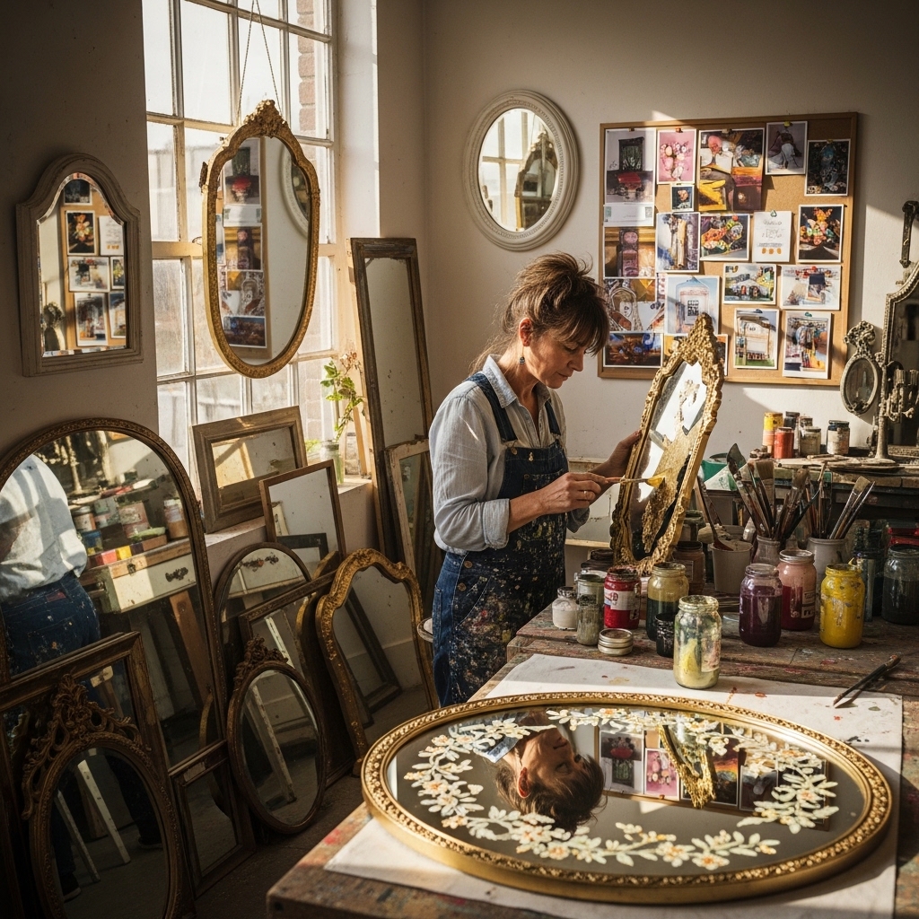 8. Revive Old Mirrors into Decorative Pieces