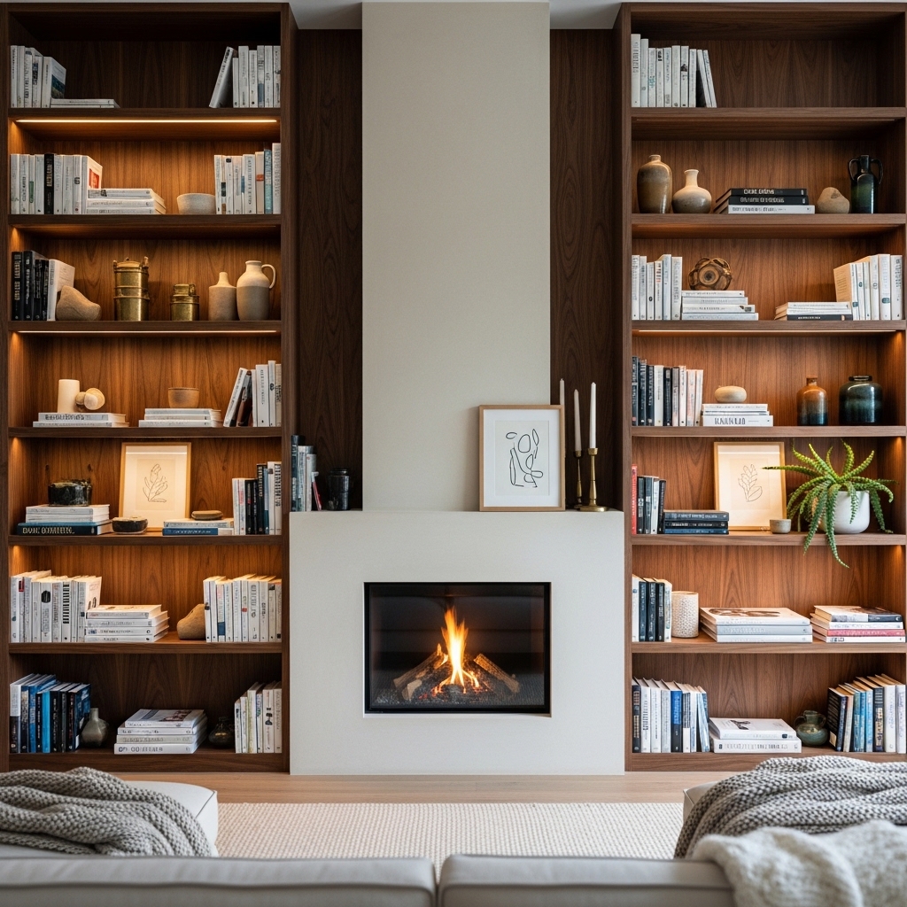 2. Built-in Bookshelves