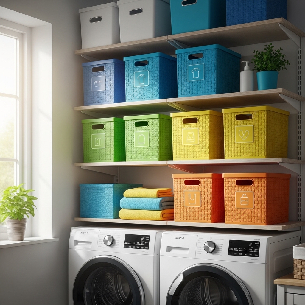 4. Use Colorful Storage Bins