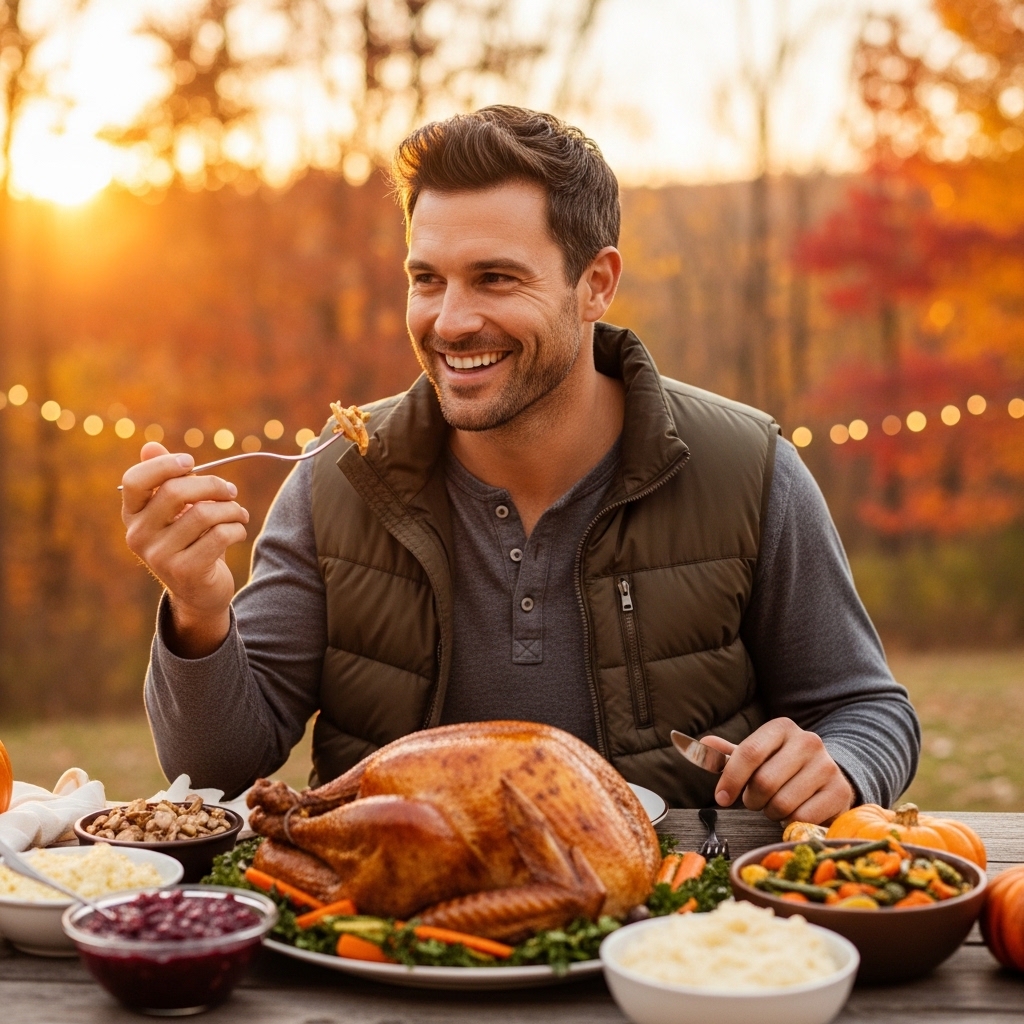 8. Layered Henley and Puffer Vest