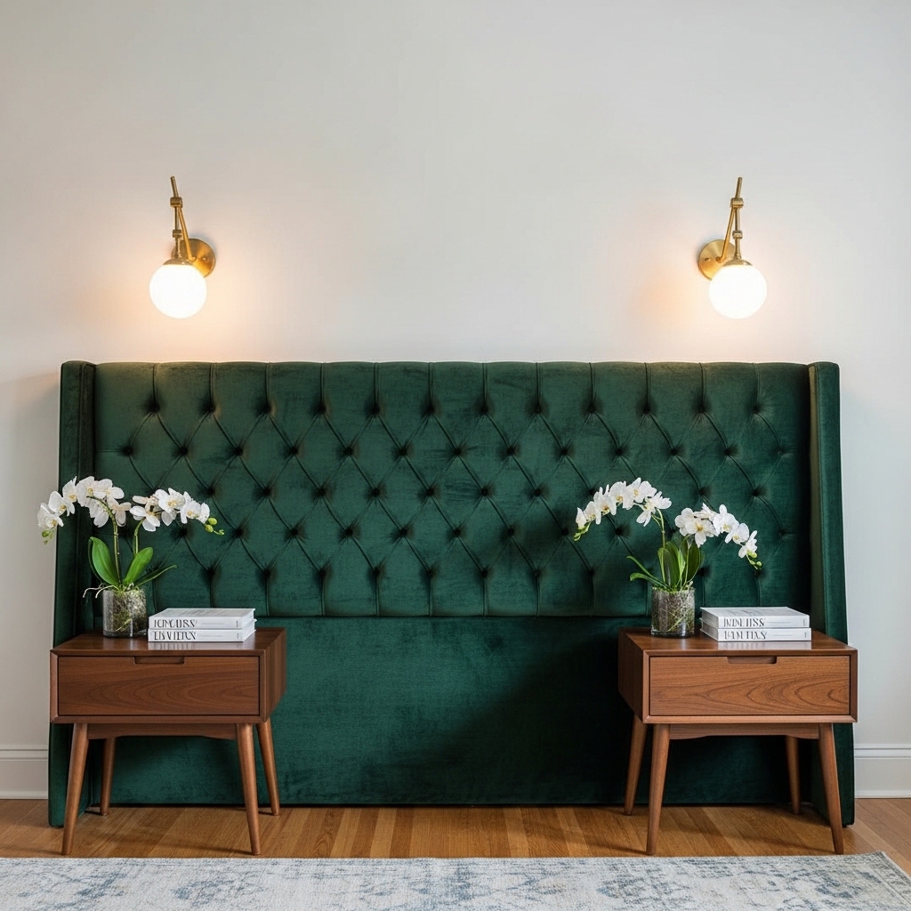 8. Velvet Headboard