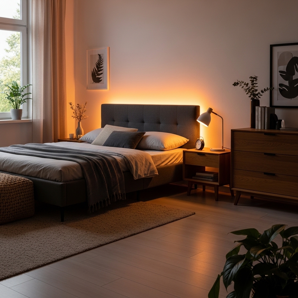 7. LED Strip Lights Behind Furniture