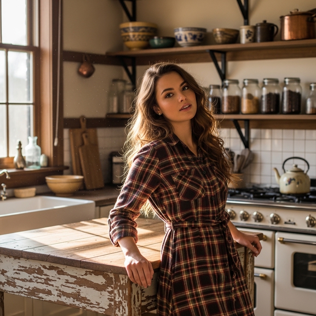 7. Plaid Shirt Dress