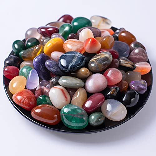Polished Multicolor Healing Crystal Stone Set, 18 Types - 72 Pcs, 0.5" 10oz Handpicked Tumbled Rocks Stones Gemstones for Healing, Reiki, Meditation, Crafting, Home Decor