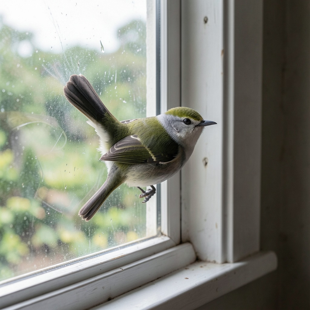 bird hitting window superstition