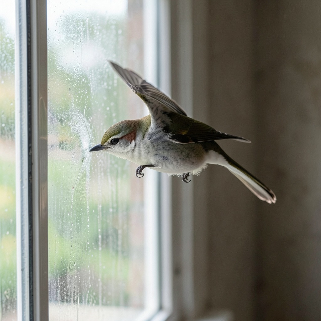bird hitting window superstition