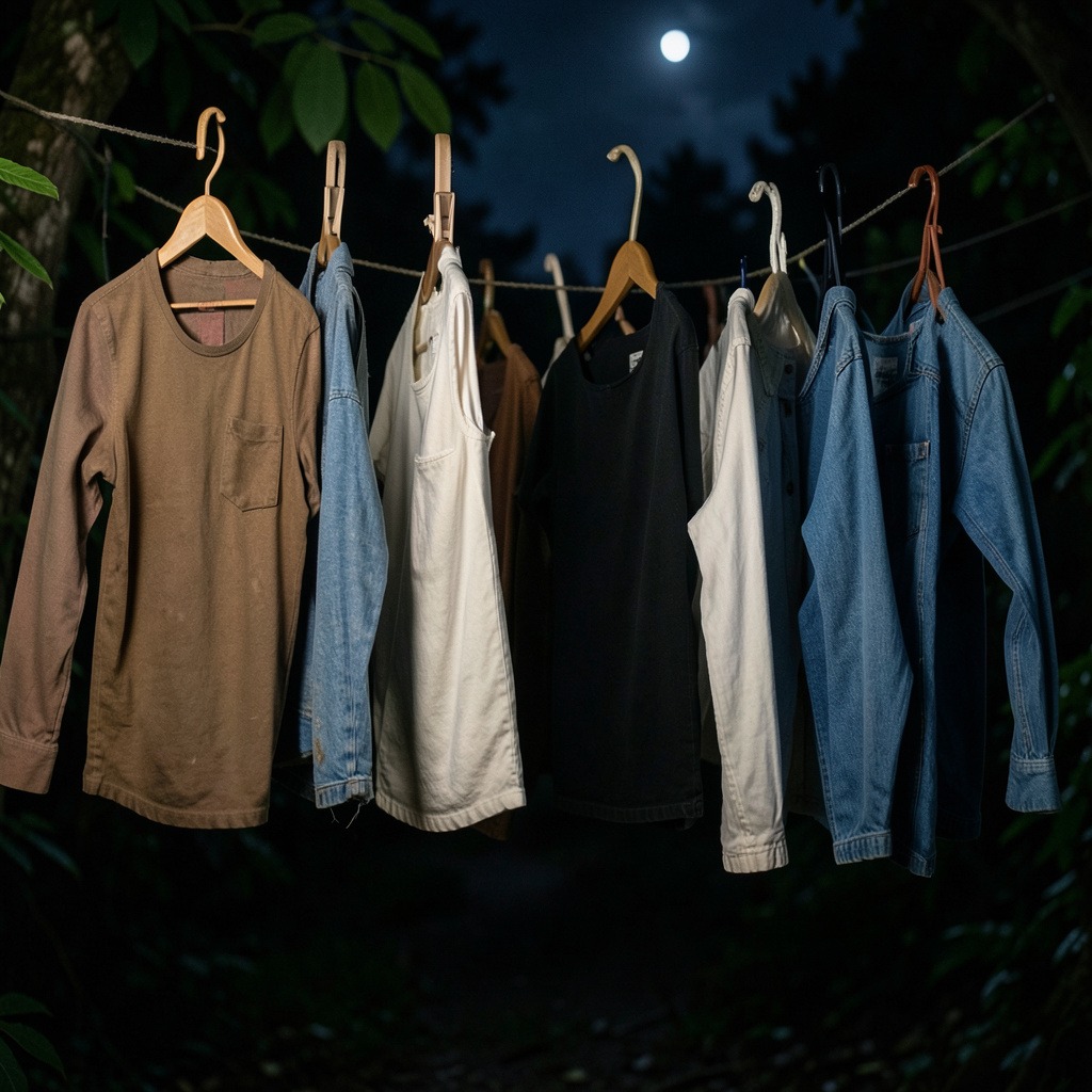hanging clothes at night superstition