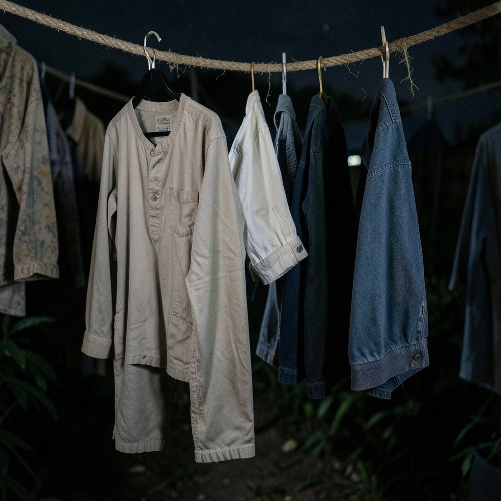 hanging clothes at night superstition