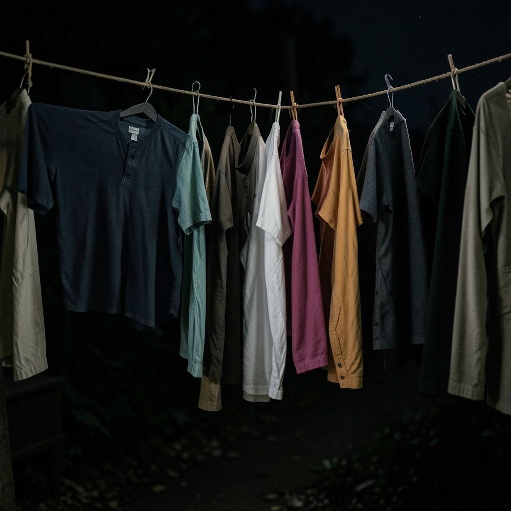 hanging clothes at night superstition