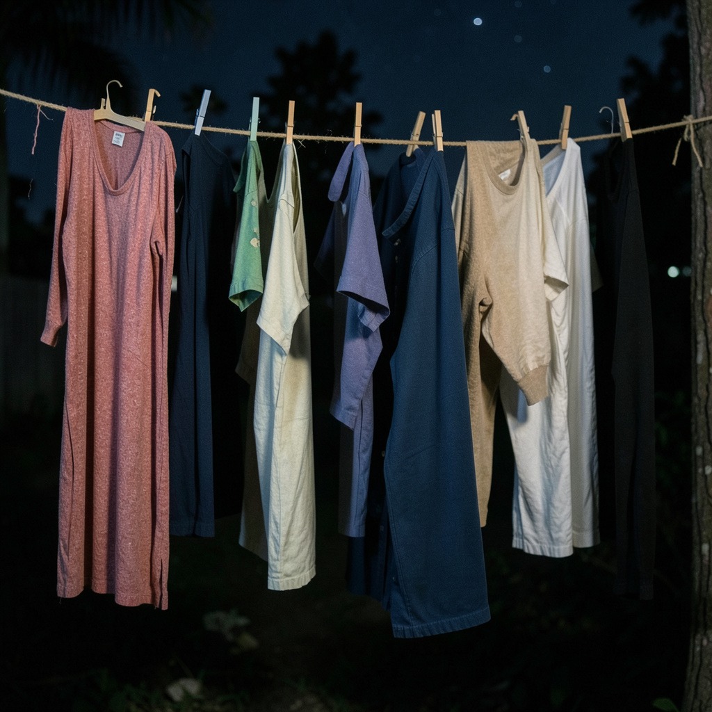 hanging clothes at night superstition