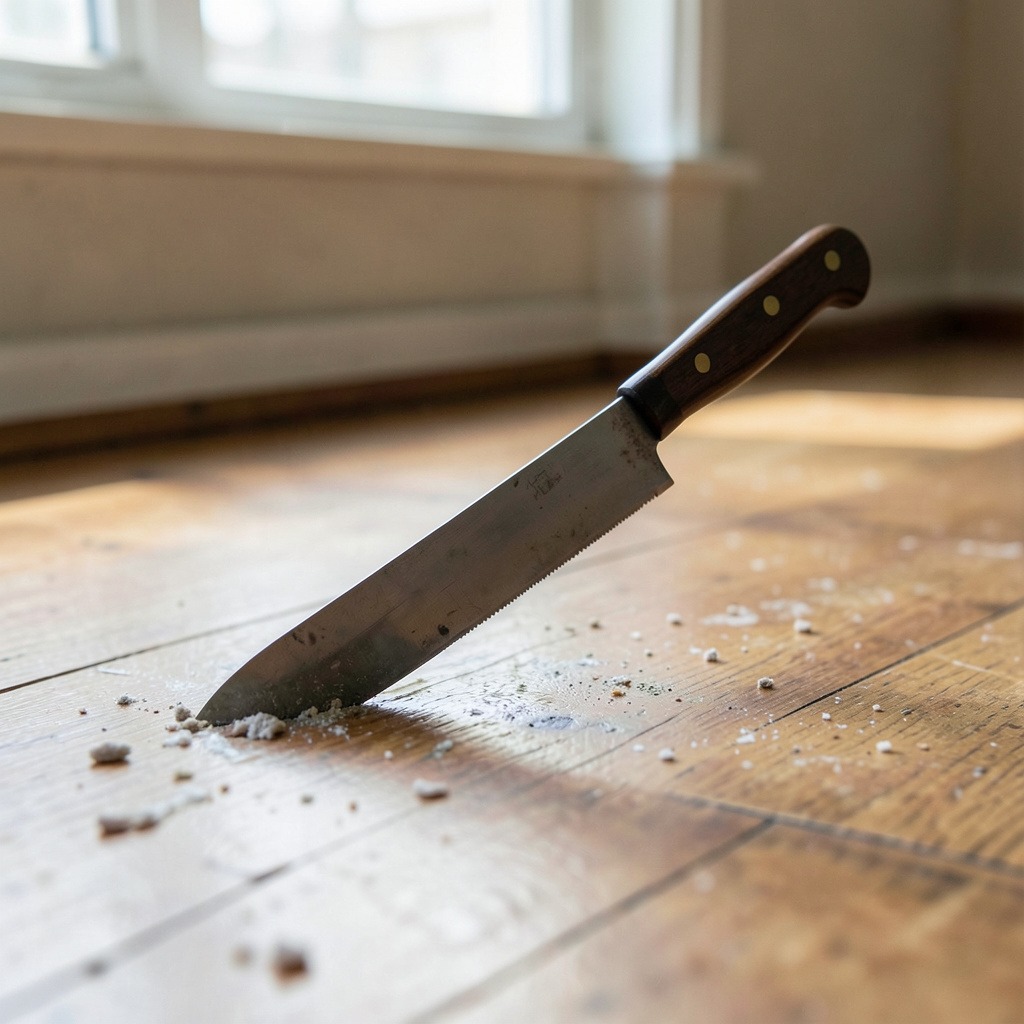 knife falling on floor superstition