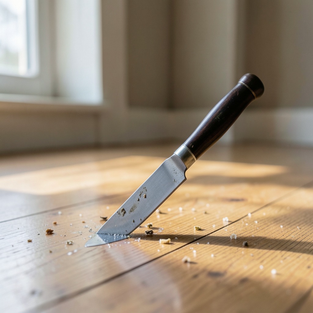 knife falling on floor superstition