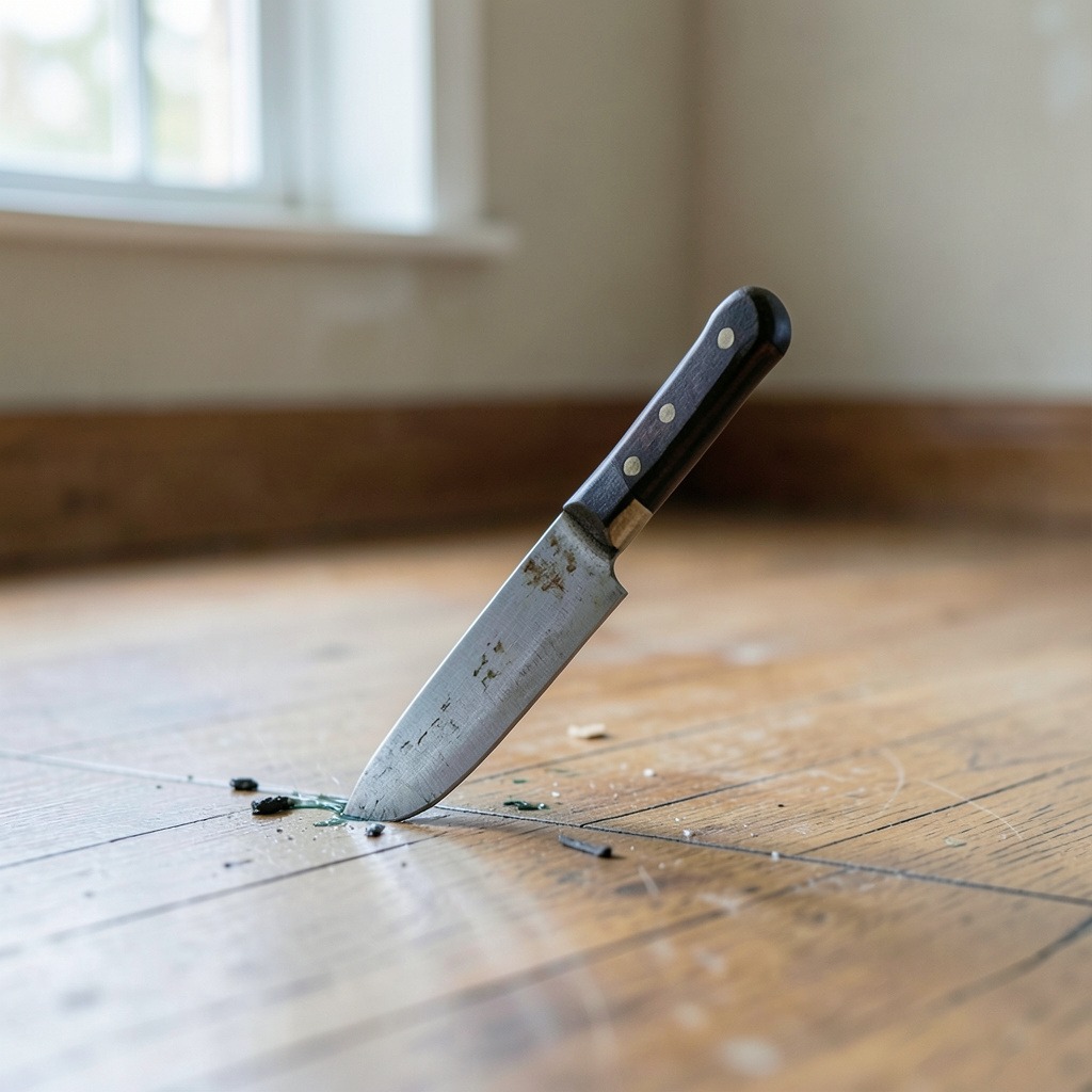 knife falling on floor superstition